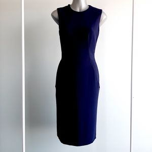 Givenchy slim fit silky dress dark blue navy
